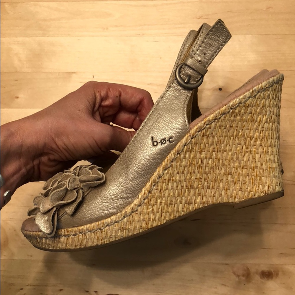 boc leather wedges
